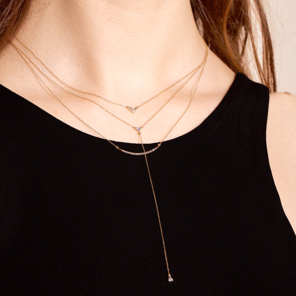 Large Pave Curve Necklace
