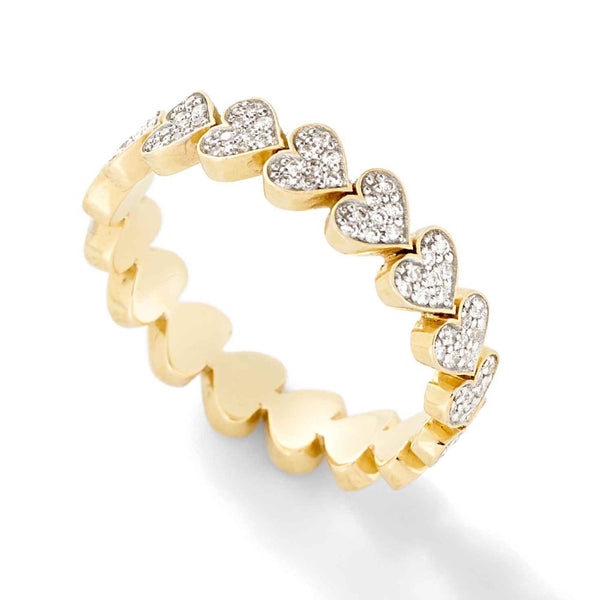 Diamond Heart Stack Ring