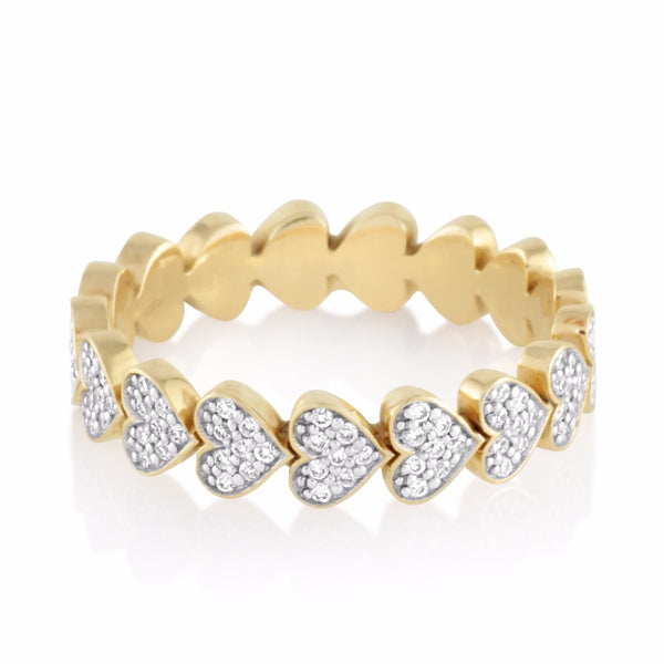 Diamond Heart Stack Ring