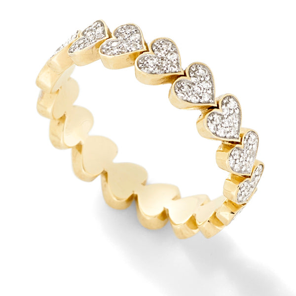 Diamond Heart Stack Ring