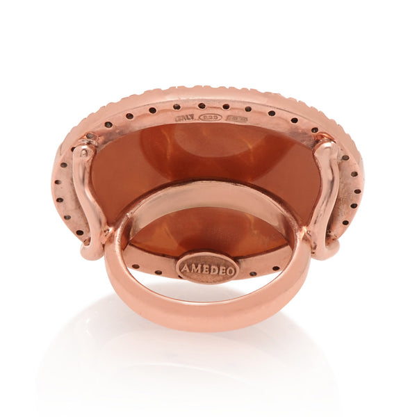 Amedeo Jewelry Carved Sardonyx Fruit Monkey Ring