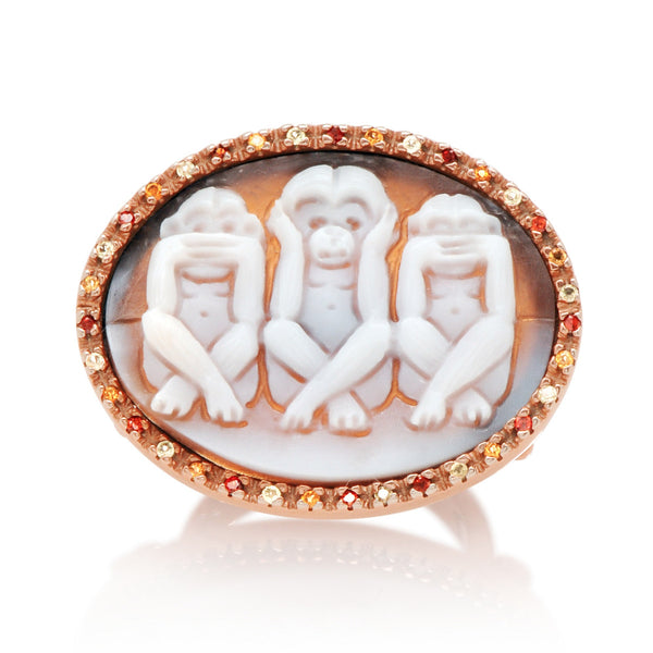 Amedeo Jewelry Carved Sardonyx Fruit Monkey Ring