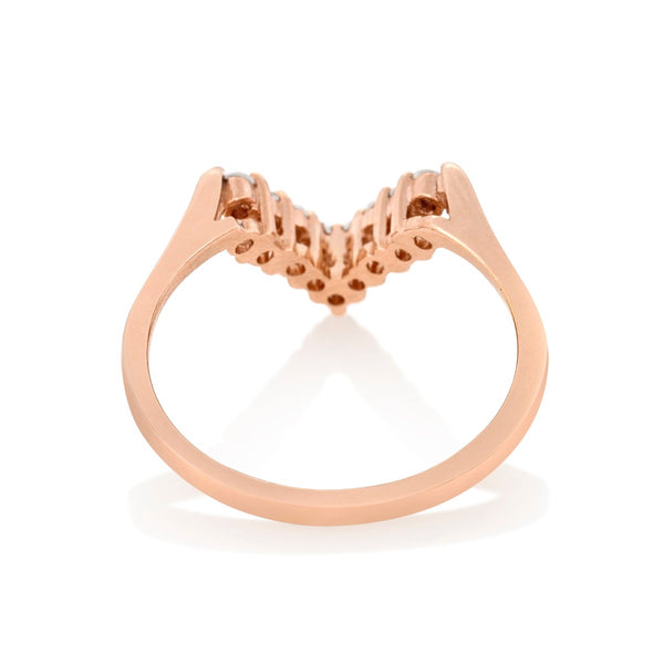 Chevron White Diamond Ring