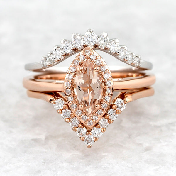 Chevron White Diamond Ring