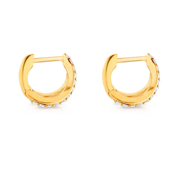 14k Gold Split Huggy Earrings