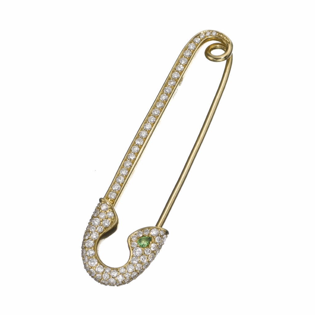 Crow Nest 18K and Diamond Gold Safety First Brooch yellow gold