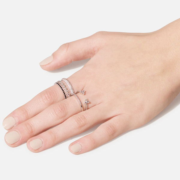 Diamond Bezel Stack Ring