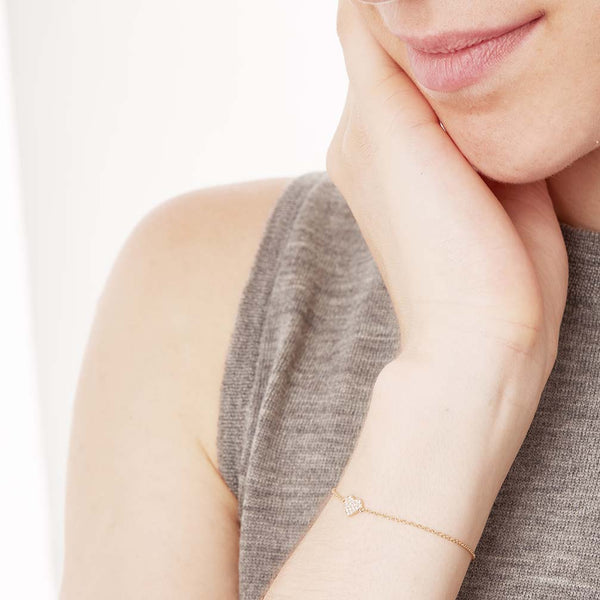Diamond Heart Chain Bracelet