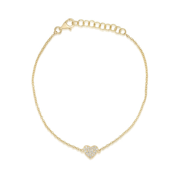 Diamond Heart Chain Bracelet