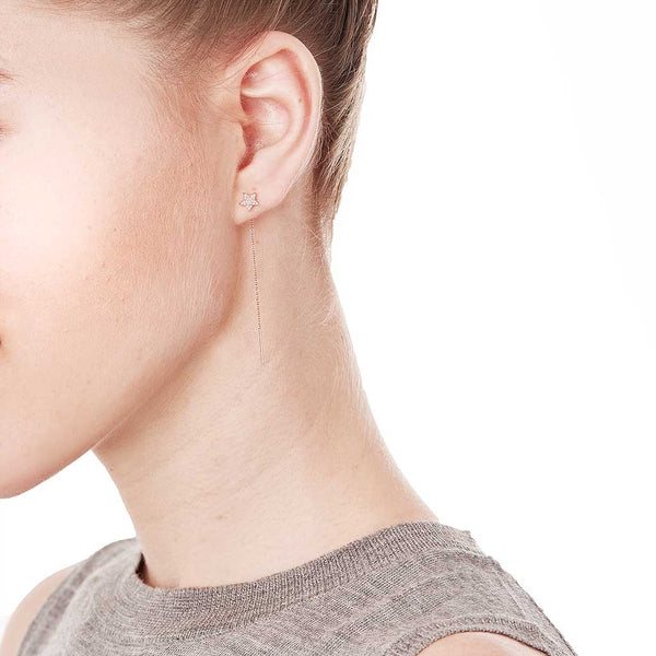 Diamond Shooting Star Threader Earrings