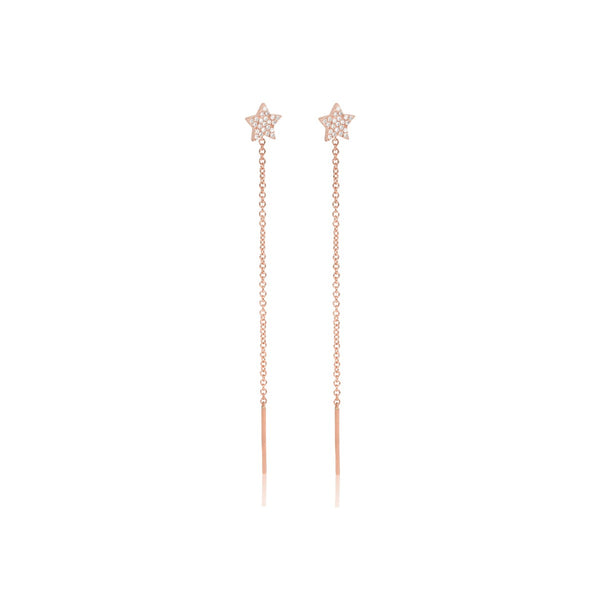 Diamond Shooting Star Threader Earrings