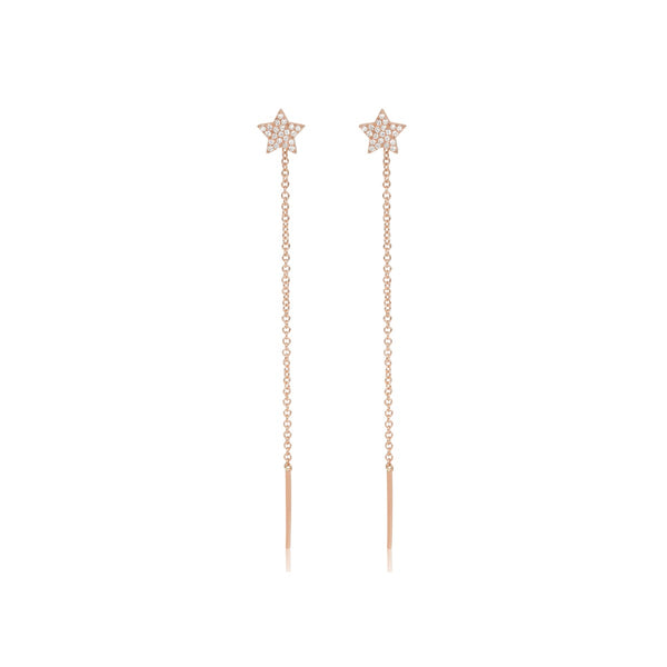 Diamond Shooting Star Threader Earrings