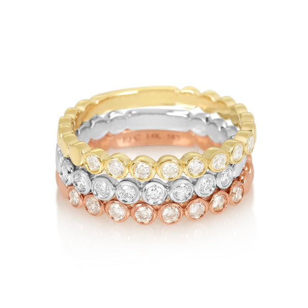Diamond Bezel Stack Ring