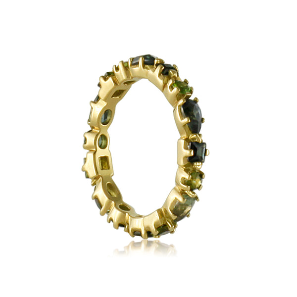Blue And Green Multi Sapphire Band