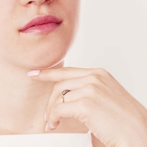 Gold Black Gocce Ring