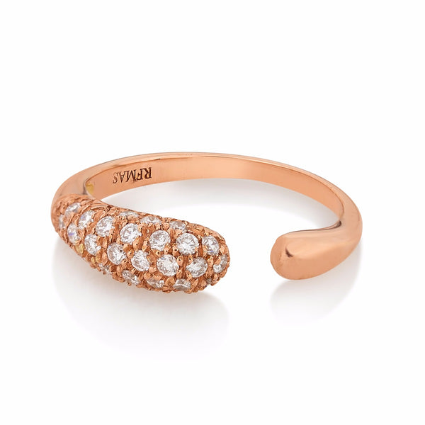 Faraone Mennella 18k Rose Gold Diamond Gocce Ring