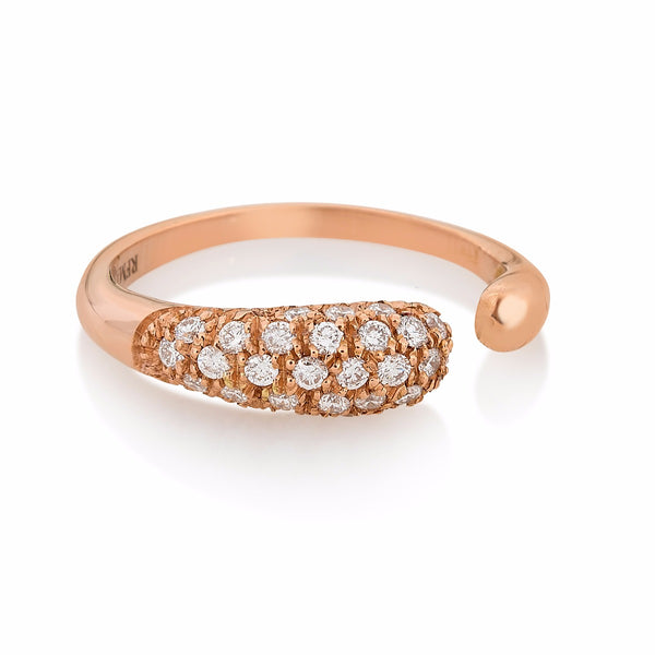 Faraone Mennella 18k Rose Gold Diamond Gocce Ring