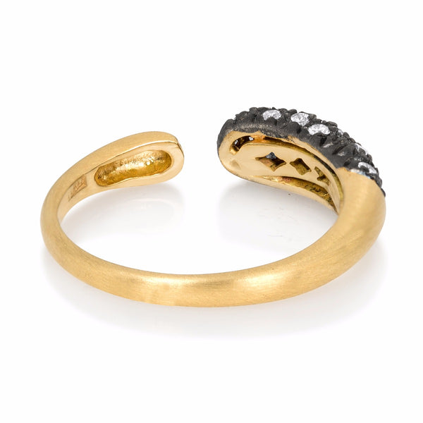Gold Black Gocce Ring