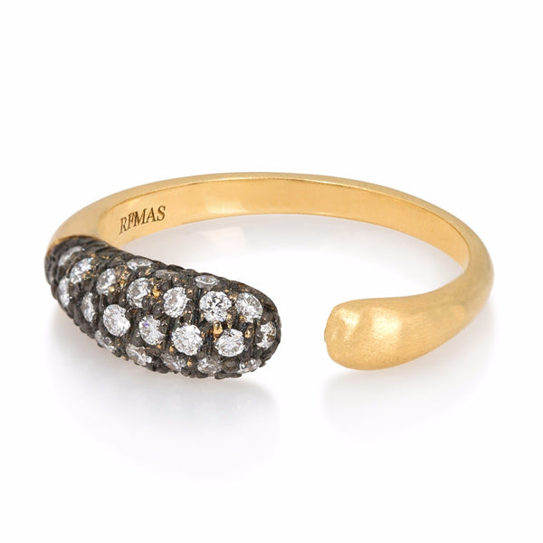Gold Black Gocce Ring