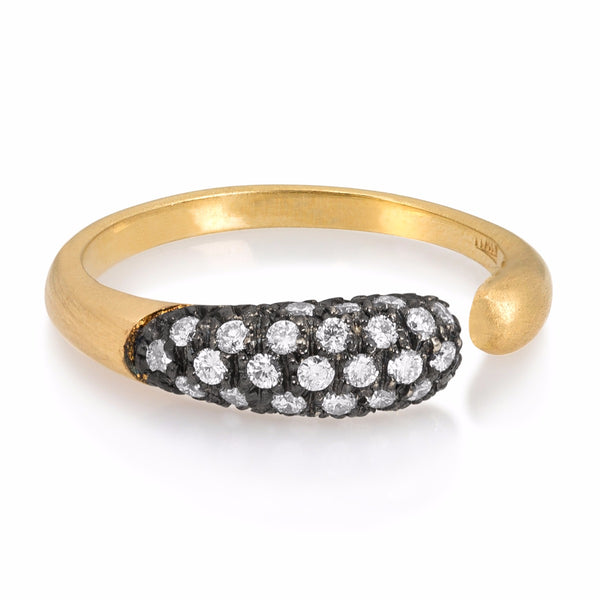 Gold Black Gocce Ring