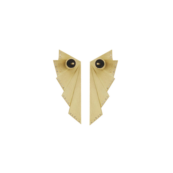 Gold Fan Ear Studs