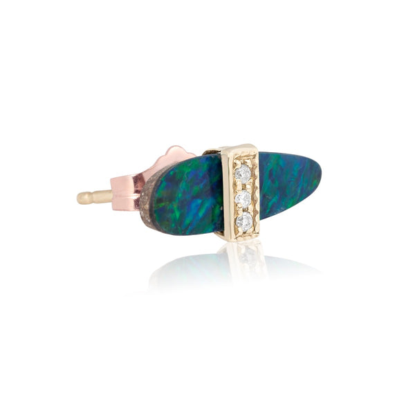 Blue Opal Bar Stud