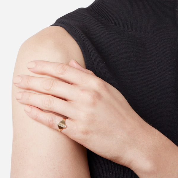 Diamond Bar Signet Ring
