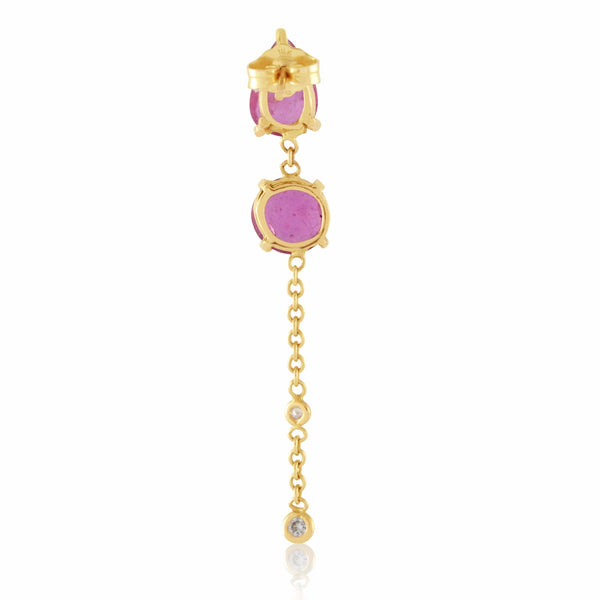 Double Ruby Chain Stud