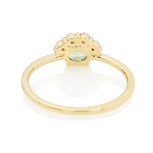 Green Sapphire Arch Ring