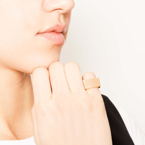 18k Yellow Gold Block Signet Ring