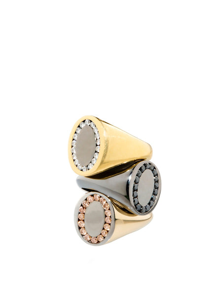 Champagne Diamond Candy Signet Ring