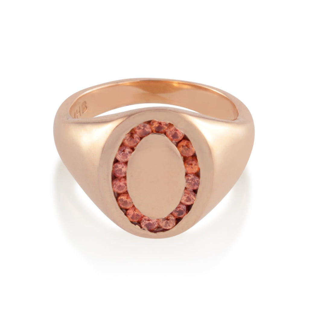 Candy Signet Ring 18k Rose Gold and Ruby