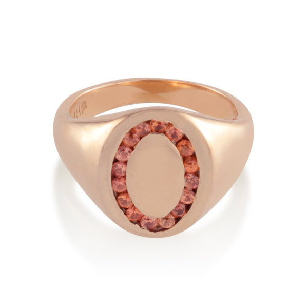 Candy Signet Ring 18k Rose Gold and Ruby
