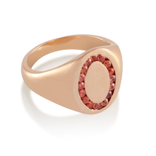 Candy Signet Ring 18k Rose Gold and Ruby