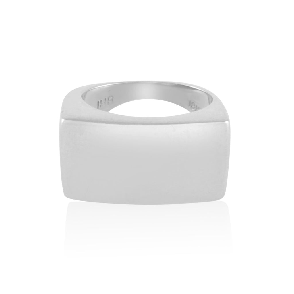 Block Signet Ring Sterling Silver