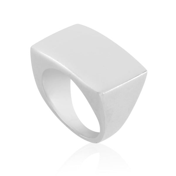 Block Signet Ring Sterling Silver