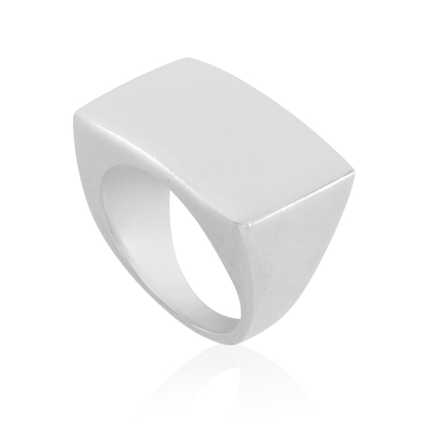 Block Signet Ring Sterling Silver