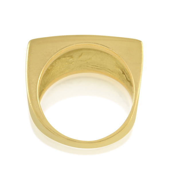 18k Yellow Gold Block Signet Ring