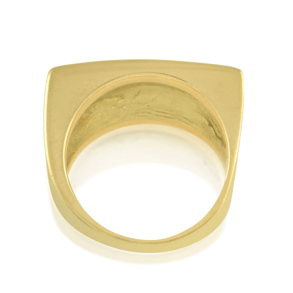 18k Yellow Gold Block Signet Ring