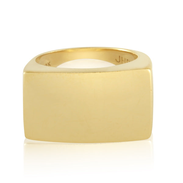 18k Yellow Gold Block Signet Ring