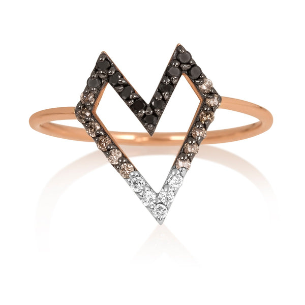 Empty Edgy Heart Ring