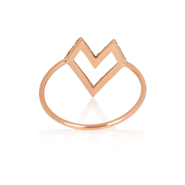 Empty Edgy Heart Ring