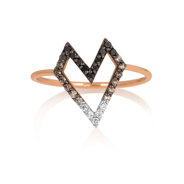 Empty Edgy Heart Ring