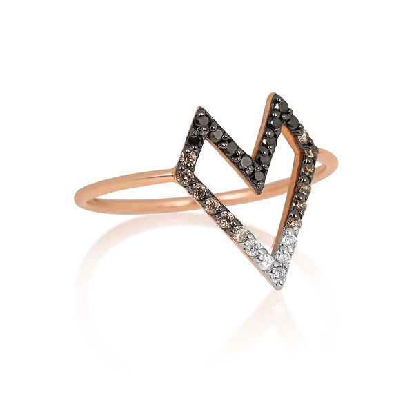 Empty Edgy Heart Ring