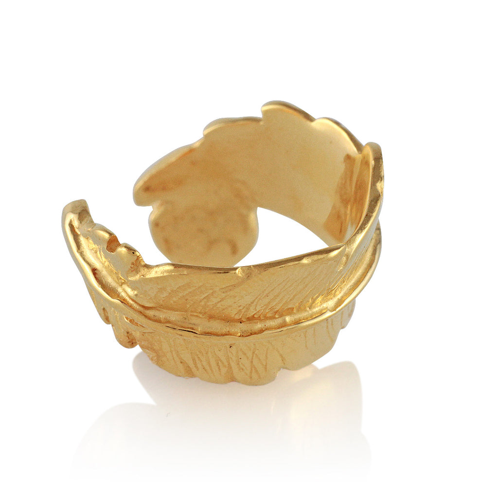 Feather Open Pearl Ring