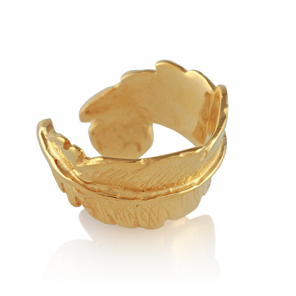 Feather Open Pearl Ring