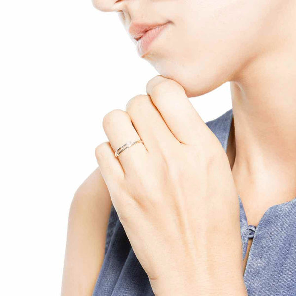 Crossover Silver Band Ring