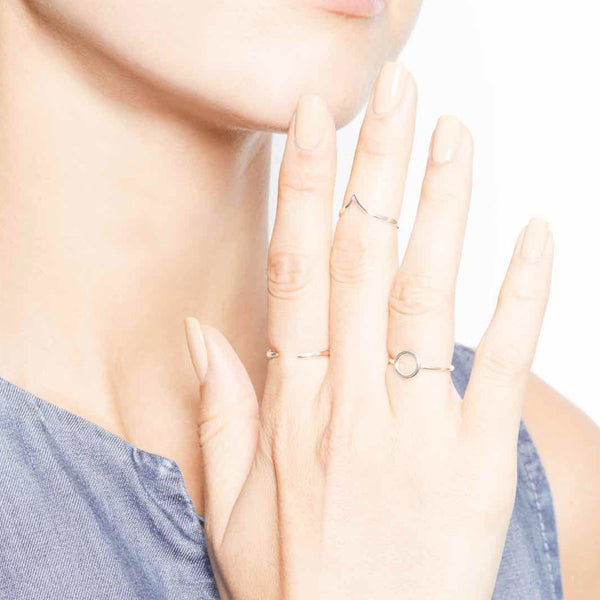 Crossover Silver Band Ring