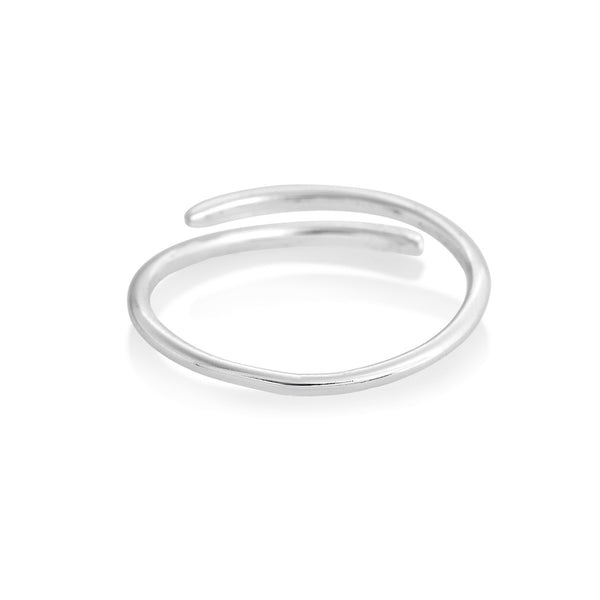 Crossover Silver Band Ring