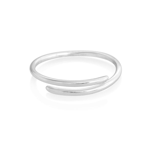 Crossover Silver Band Ring
